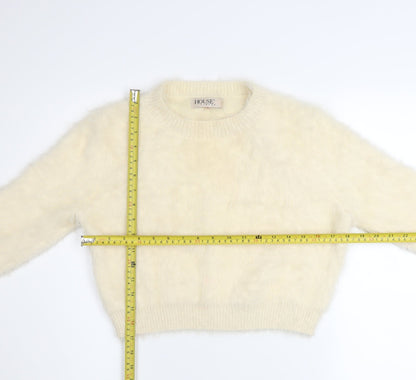 House of London Women's Ivory Fluffy Pullover Jumper Size S