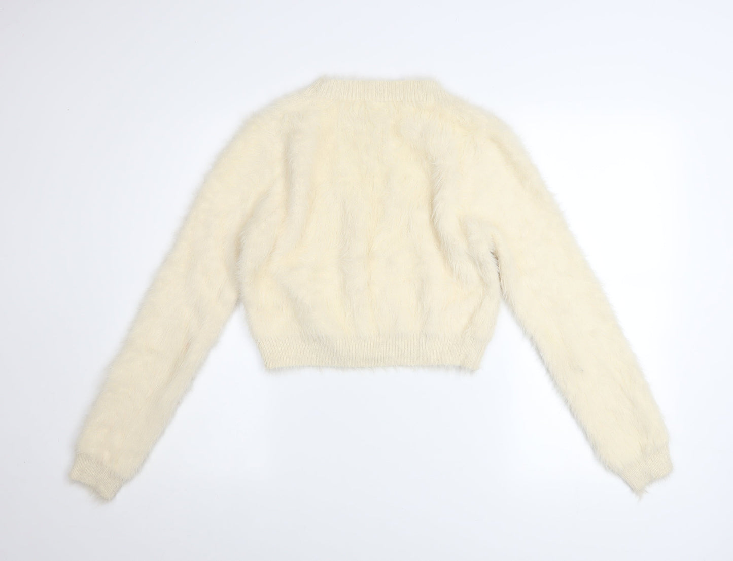 House of London Women's Ivory Fluffy Pullover Jumper Size S
