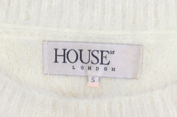 House of London Women's Ivory Fluffy Pullover Jumper Size S