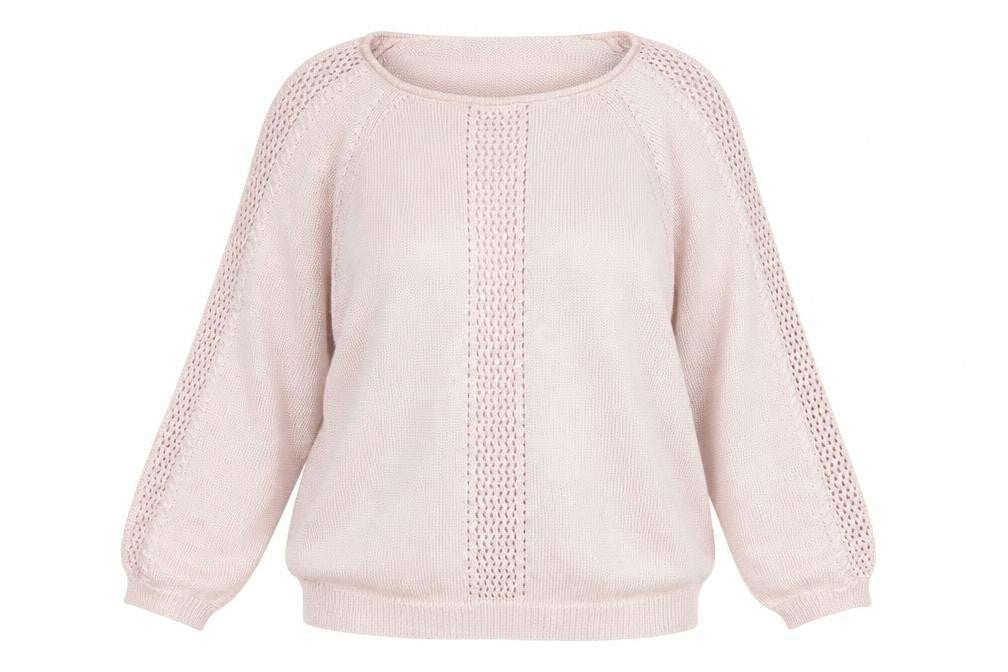 Marks & Spencer Women’s Pink Open Knit Raglan Jumper Size 14
