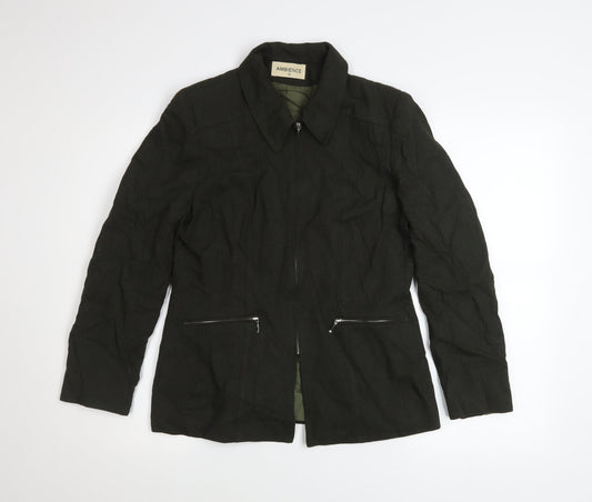 Ambience Women’s Black Zip Jacket Size 12 Classic Lined Style