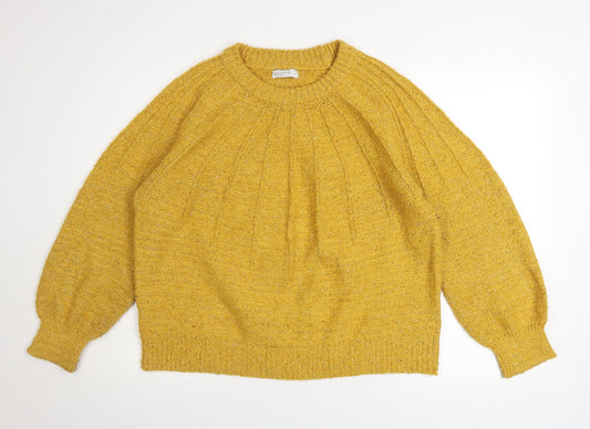 Papaya Women’s Yellow Chunky Knit Pullover Jumper Size L