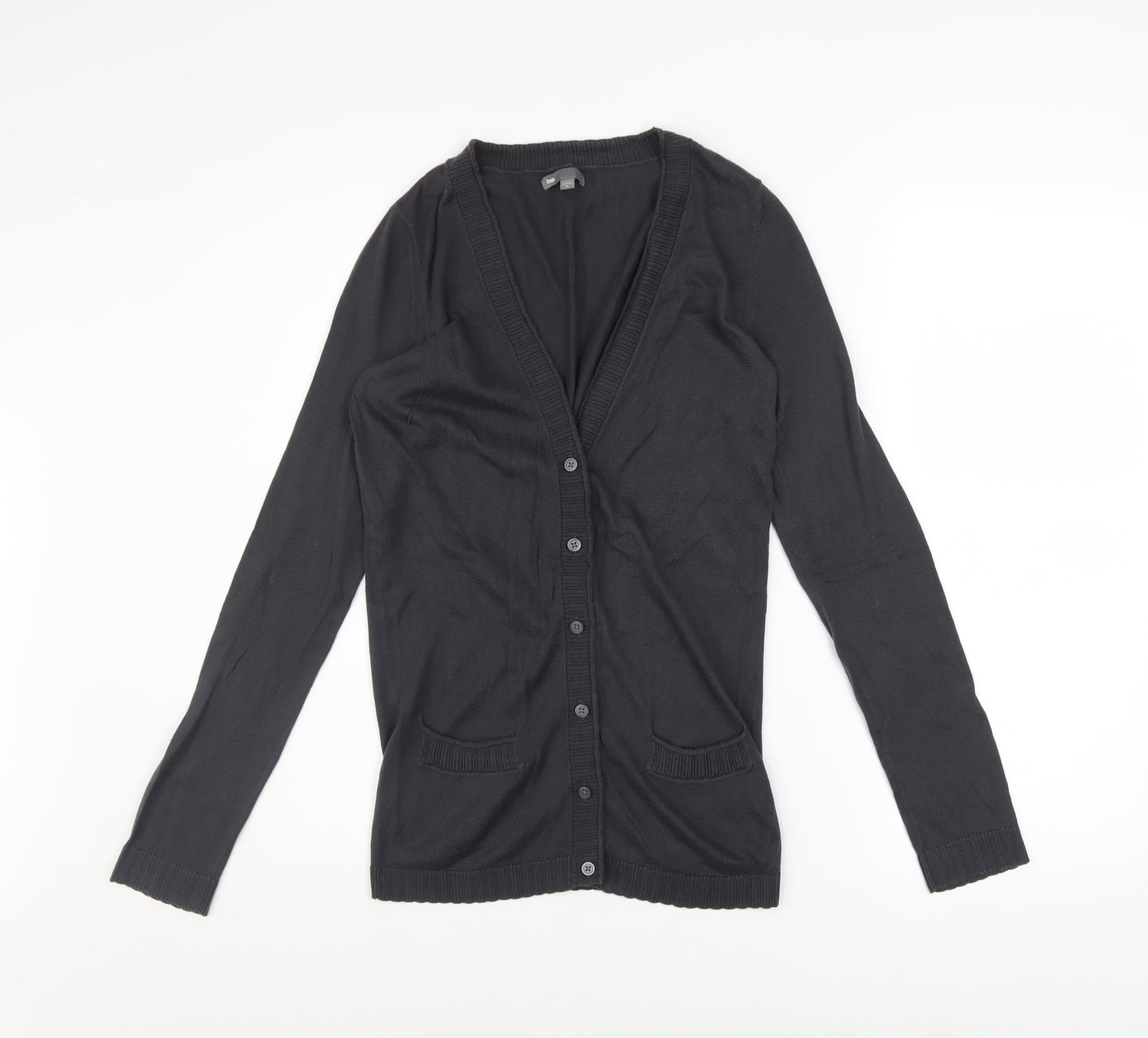 Gap Womens Black Cotton Button Cardigan Jumper Size M