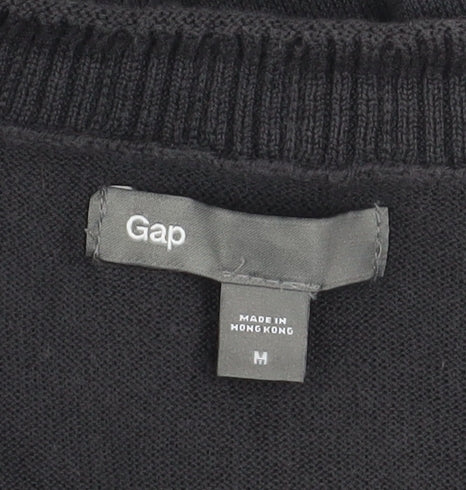 Gap Womens Black Cotton Button Cardigan Jumper Size M