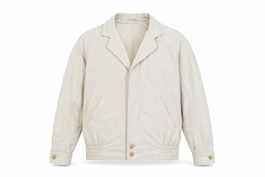 Austin Reed Men’s Beige Polyester Bomber Jacket Size 40R Vintage
