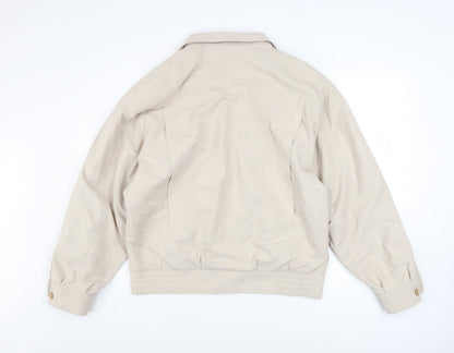Austin Reed Men’s Beige Polyester Bomber Jacket Size 40R Vintage
