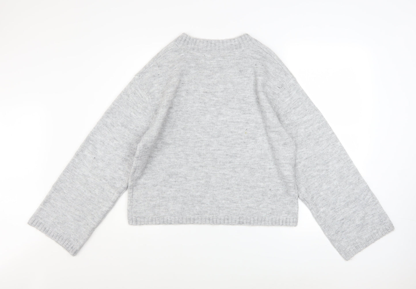 H&M Divided Women’s Grey V-Neck Knit Jumper Size S