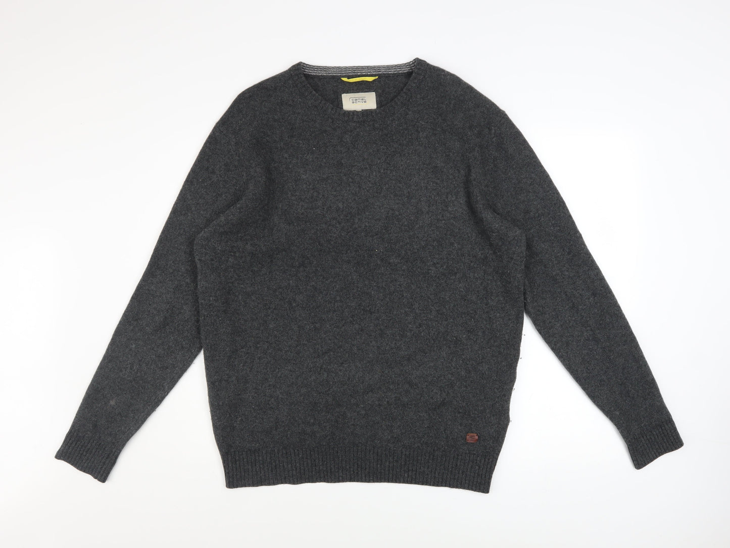 Camel Active Men’s Grey Wool Blend Crew Neck Jumper XL