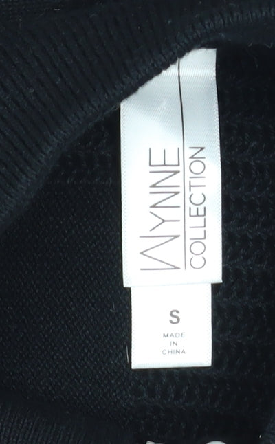 Wynne Collection Women's Black Knit Zip Short Relaxed Jacket Size S