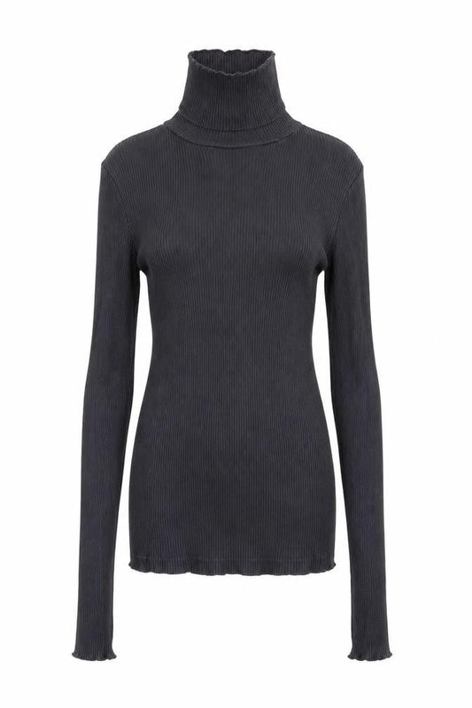 FatFace Women’s Grey Roll Neck Long Sleeve Ribbed Top Size 10
