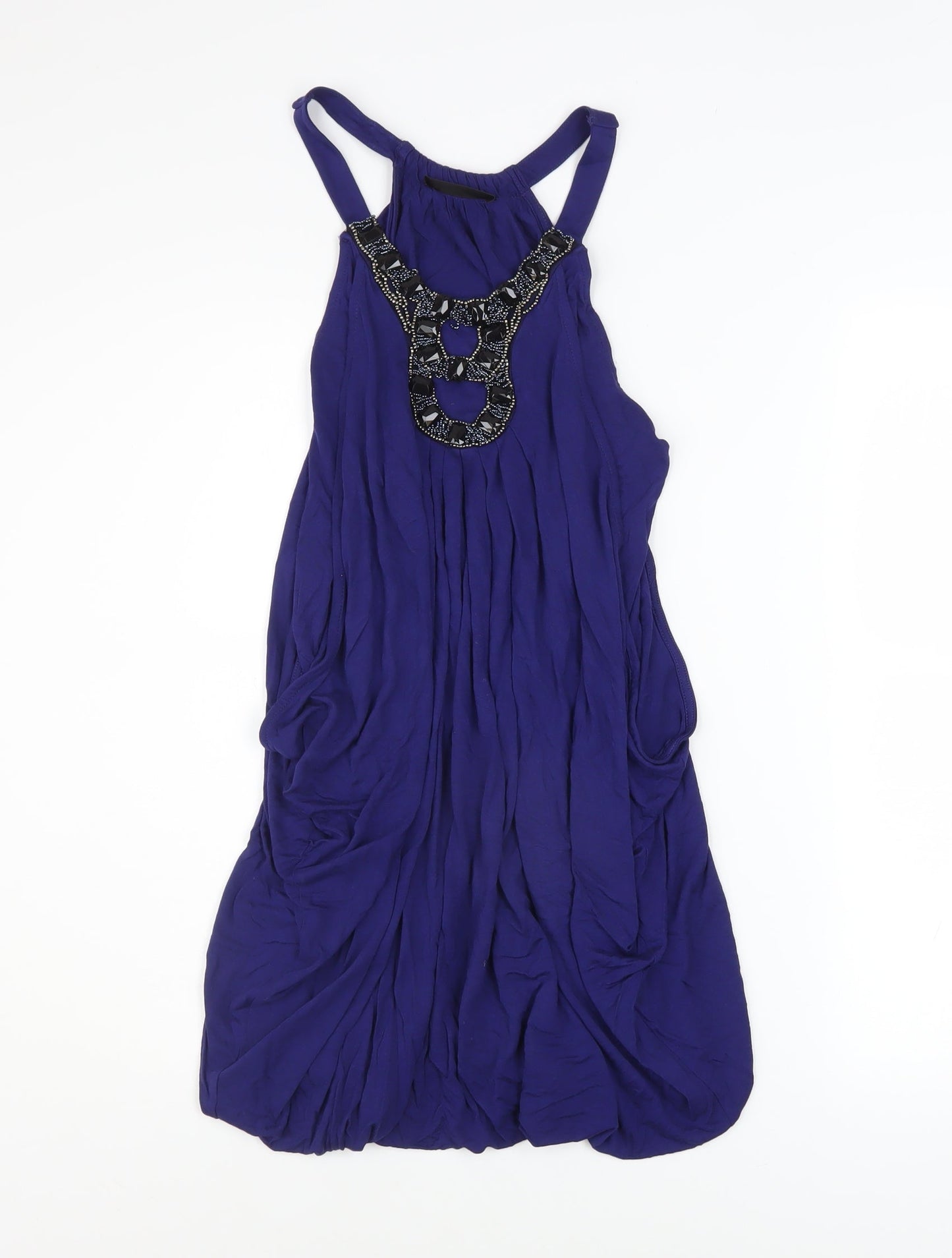 Marks and Spencer Womens Purple Beaded Halter Camisole Tank Top UK 12