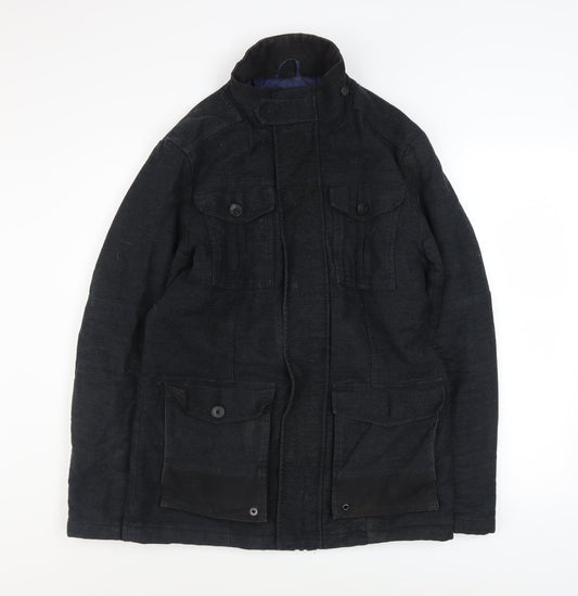 Easy Men’s Black Military Style Cotton Jacket Size S