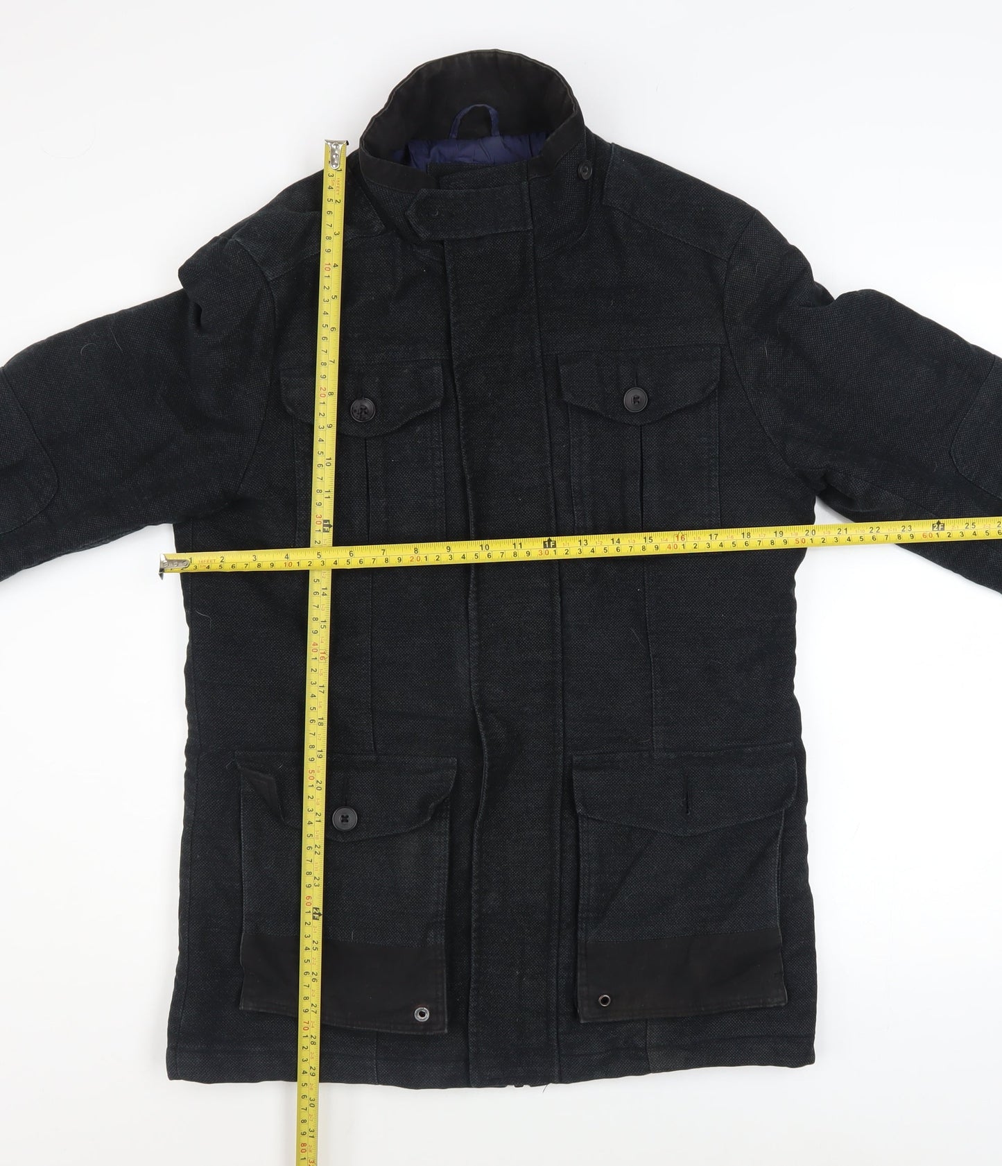 Easy Men’s Black Military Style Cotton Jacket Size S