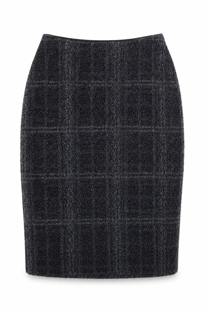 Marks & Spencer Women Blue Check Straight Pencil Midi Skirt Size 14