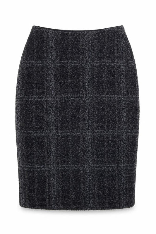 Marks & Spencer Women Blue Check Straight Pencil Midi Skirt Size 14