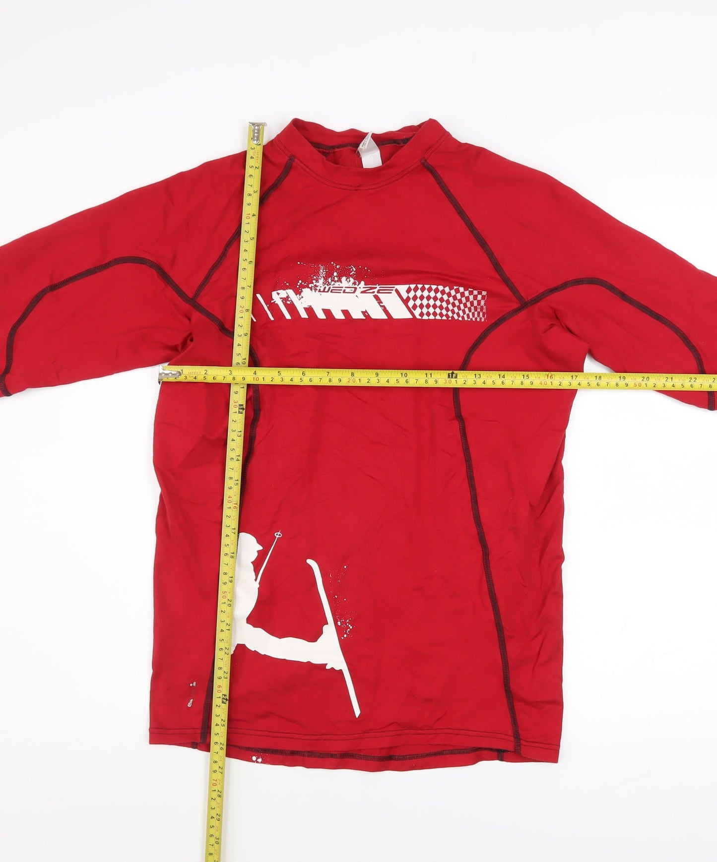 Decathlon Men's Red Long Sleeve Ski Base Layer Top M
