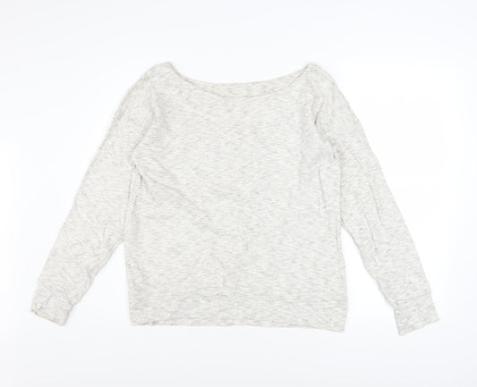 Next Women Grey Pullover Sweatshirt Size 12 Cotton Blend Casual