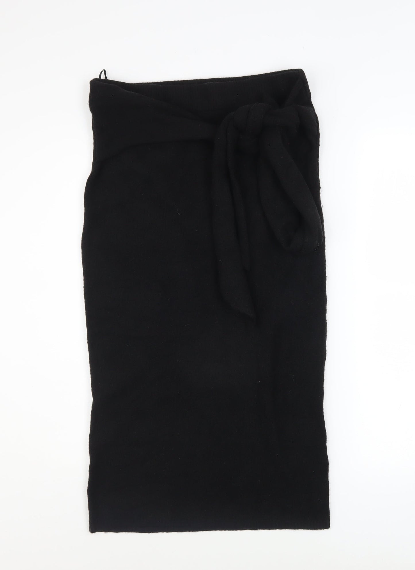 Great Plains Women Black Size 10 Knit Wrap Midi Skirt