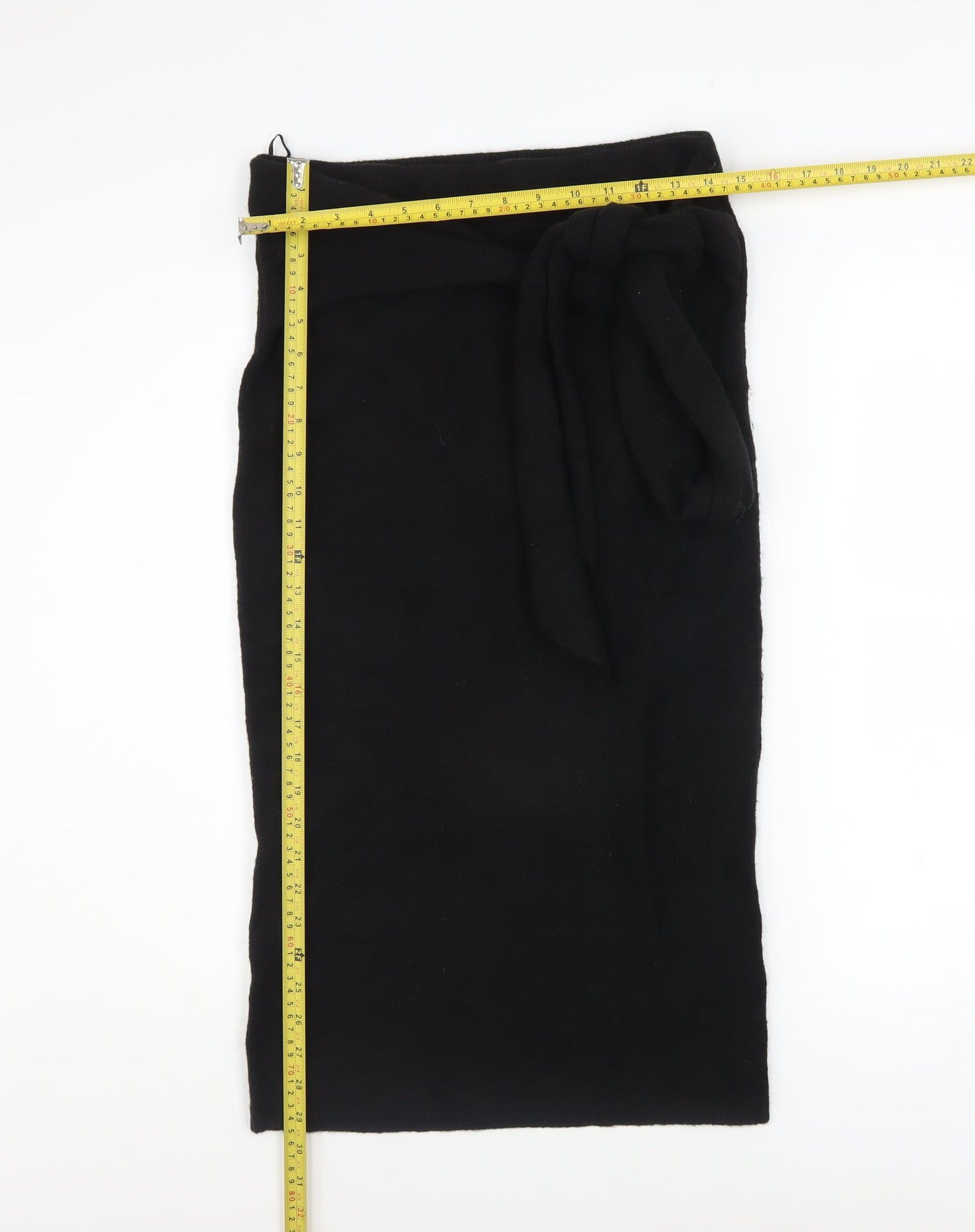 Great Plains Women Black Size 10 Knit Wrap Midi Skirt