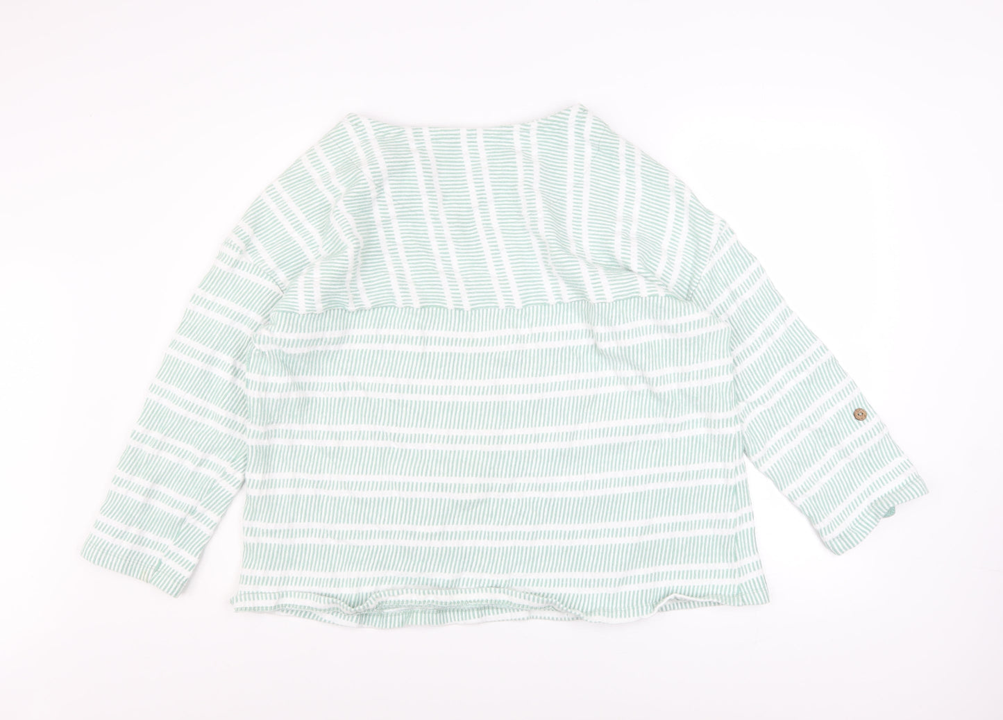 Mantaray Women Green White Stripe Pullover Sweatshirt Size 20