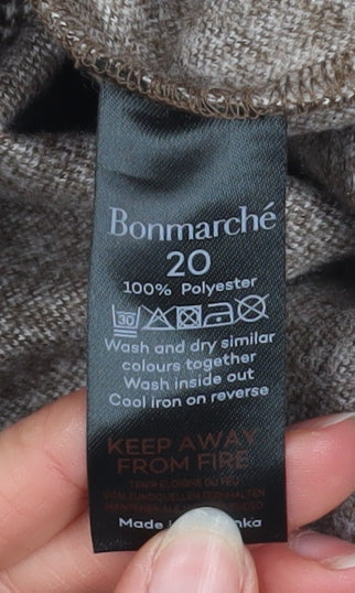 Bonmarché Women's Brown Check Cropped Trousers Size 20