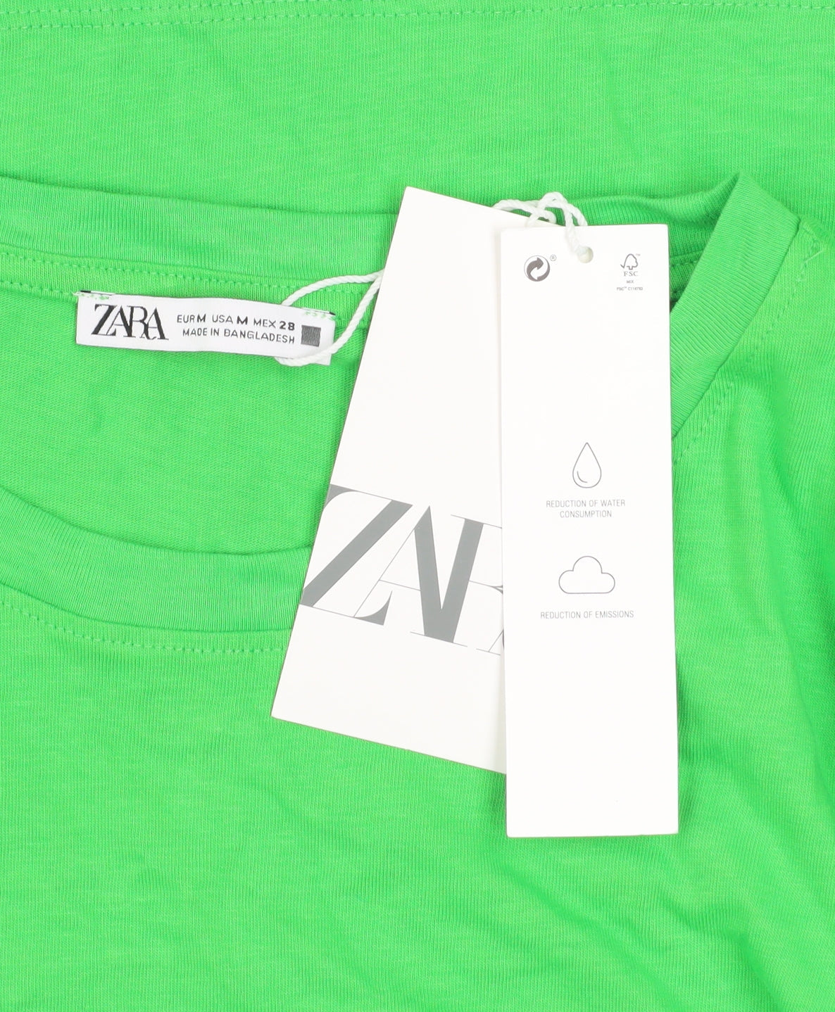 Zara Women Green Sleeveless Crew Neck Basic T-Shirt Size M