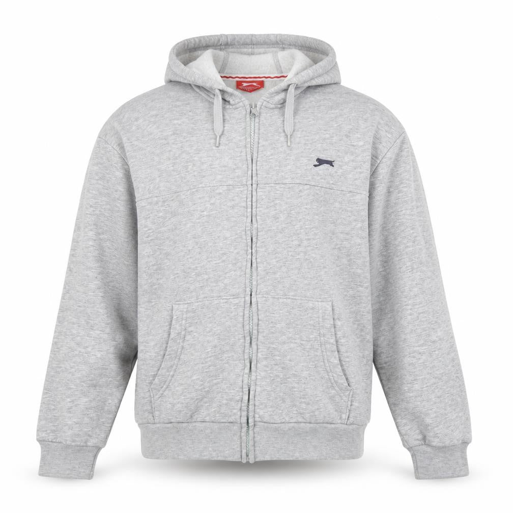 Slazenger Men's Grey L Basic Hooded Zip Jacket Fleece Lined
