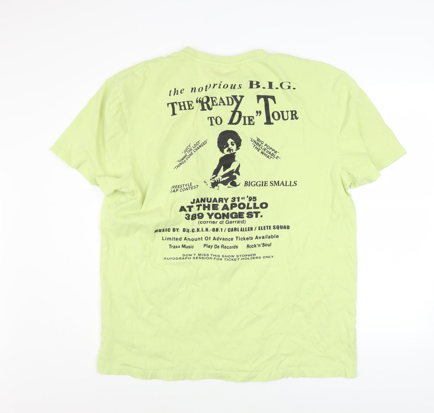The Notorious B.I.G. Men's Green L Graphic Music T-Shirt