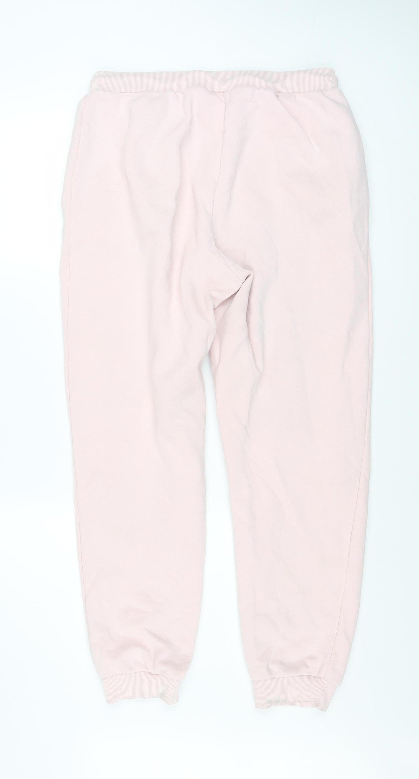 FILA Womens Pink Jogger Sweatpants Size 12 Cotton Blend Tapered Fit