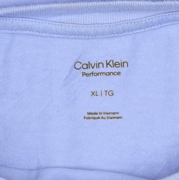 Calvin Klein Women Purple Cropped T-Shirt XL Relaxed Fit