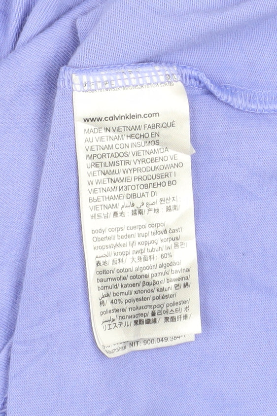 Calvin Klein Women Purple Cropped T-Shirt XL Relaxed Fit