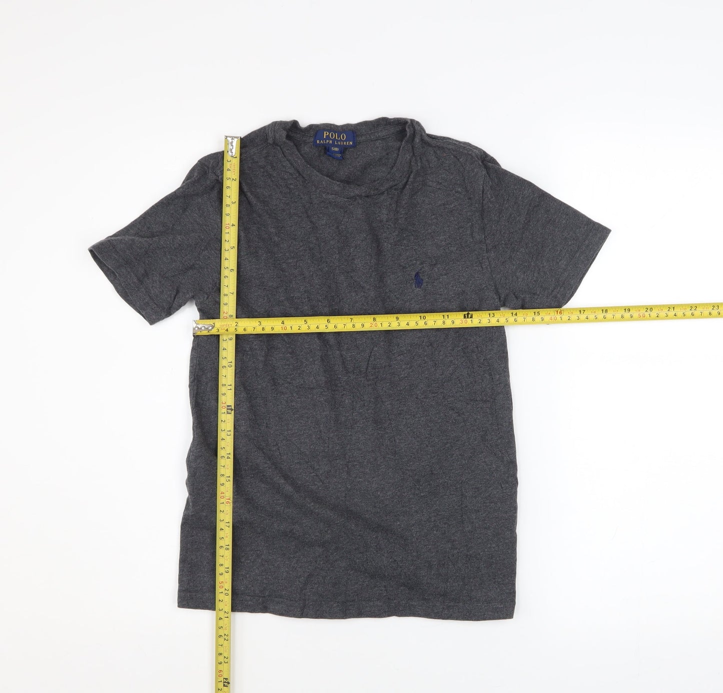 Ralph Lauren Boys Grey Cotton Short Sleeve T-Shirt Size 8 Years