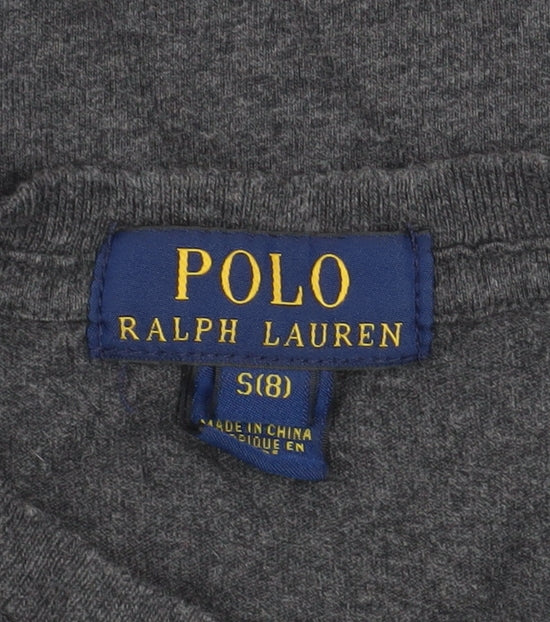 Ralph Lauren Boys Grey Cotton Short Sleeve T-Shirt Size 8 Years