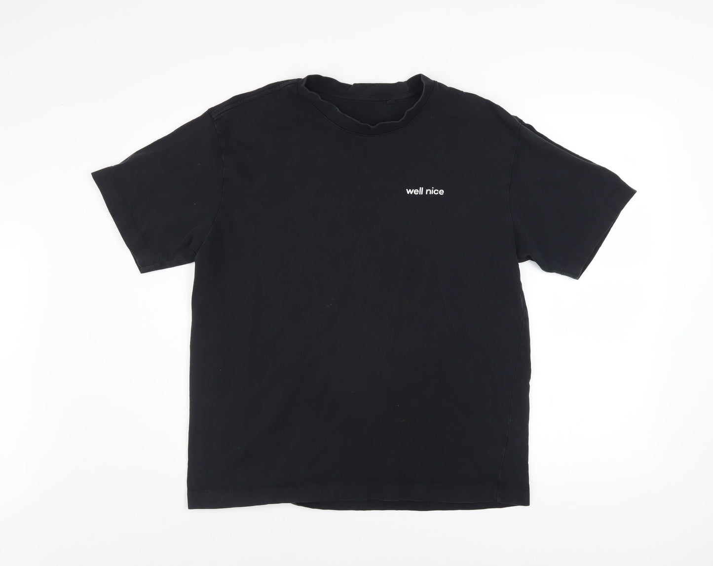 Anthem Men's Black Organic Cotton 'Well Nice' Crew Neck T-Shirt Size L
