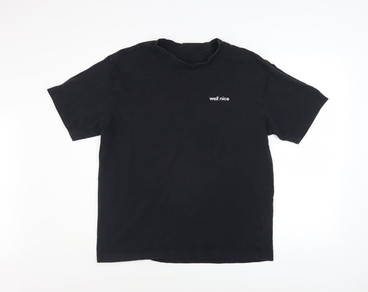 Anthem Men's Black Organic Cotton 'Well Nice' Crew Neck T-Shirt Size L