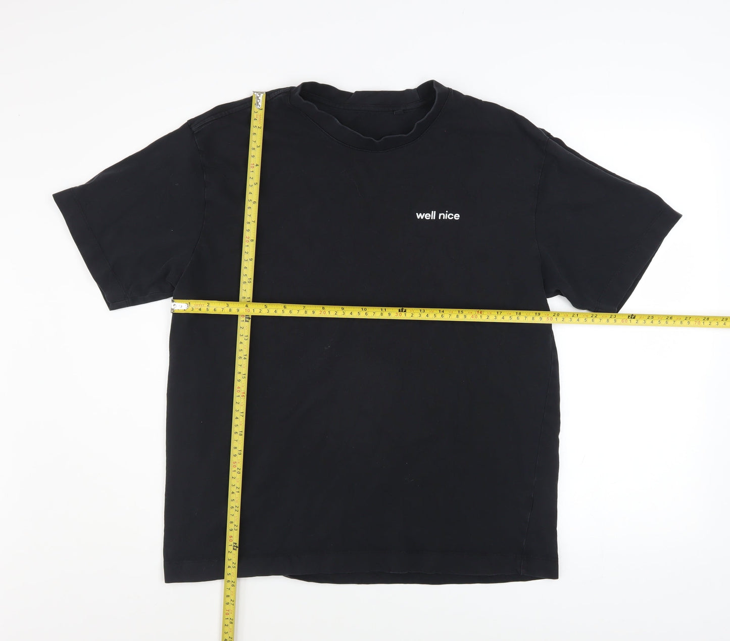 Anthem Men's Black Organic Cotton 'Well Nice' Crew Neck T-Shirt Size L