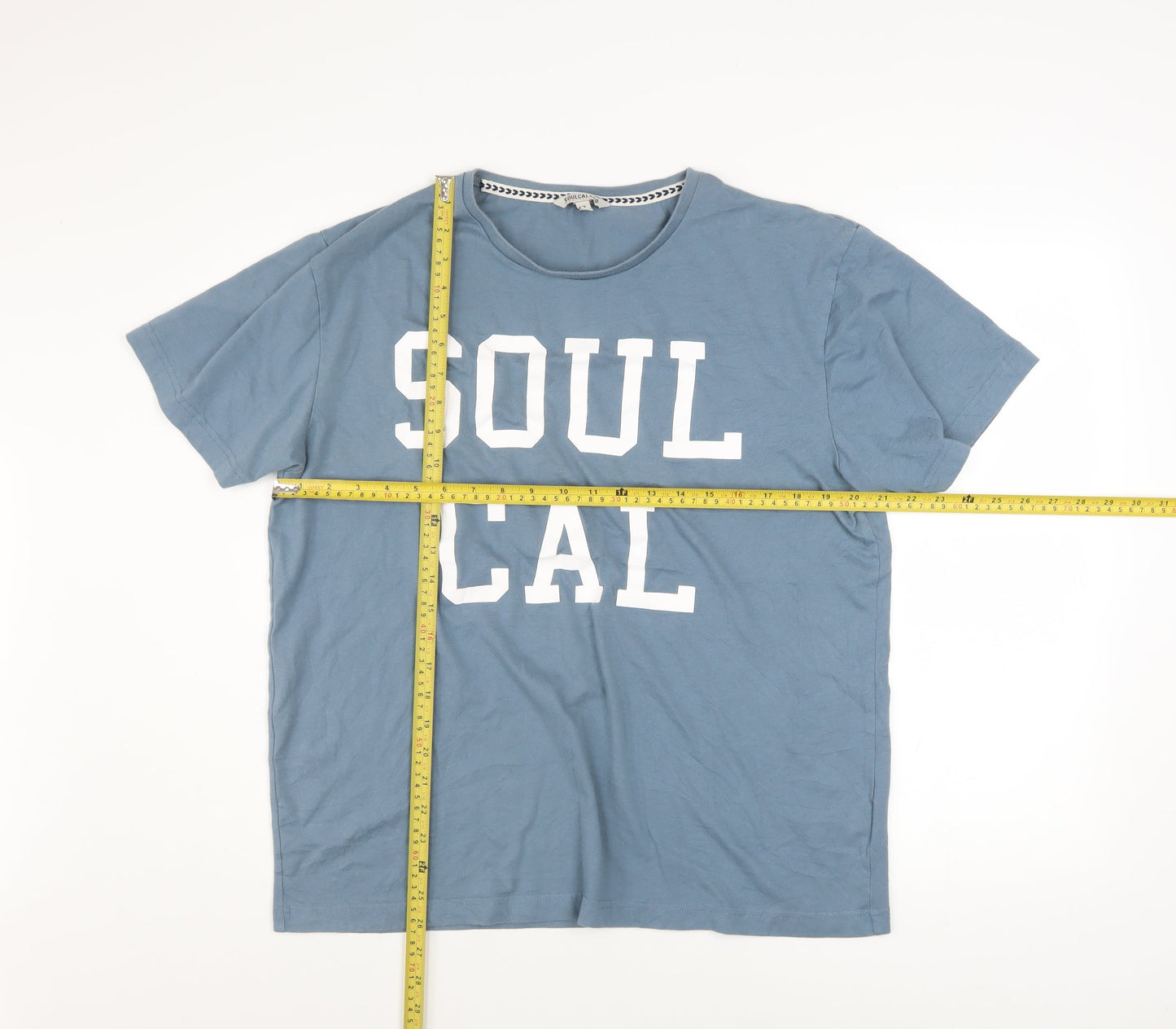 SoulCal & Co Men's Blue Graphic Print T-Shirt XL Crew Neck
