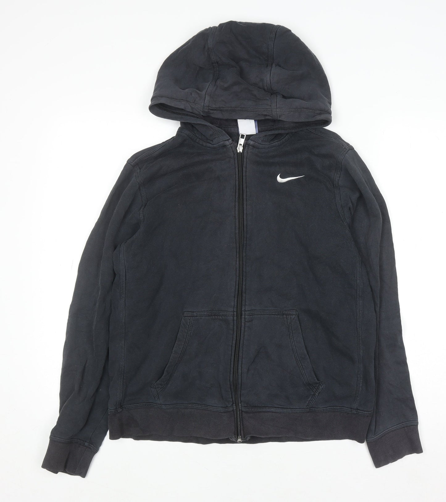 Nike Teens Black Full Zip Hoodie XL 13–15yrs Cotton Blend Fleece