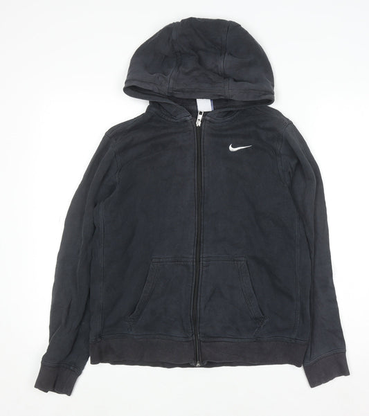 Nike Teens Black Full Zip Hoodie XL 13–15yrs Cotton Blend Fleece