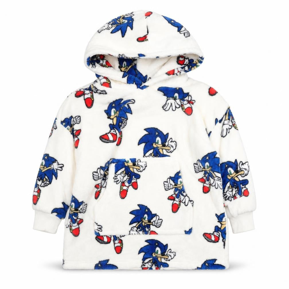 Marks & Spencer Boys White Sonic the Hedgehog Fleece Hooded Robe 3-4 Years