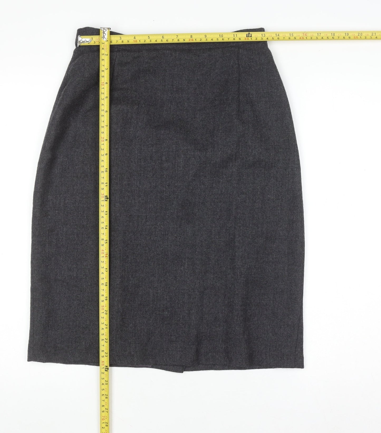 Jake Women Grey Wool Blend Pencil Skirt Size 12 Lined Workwear
