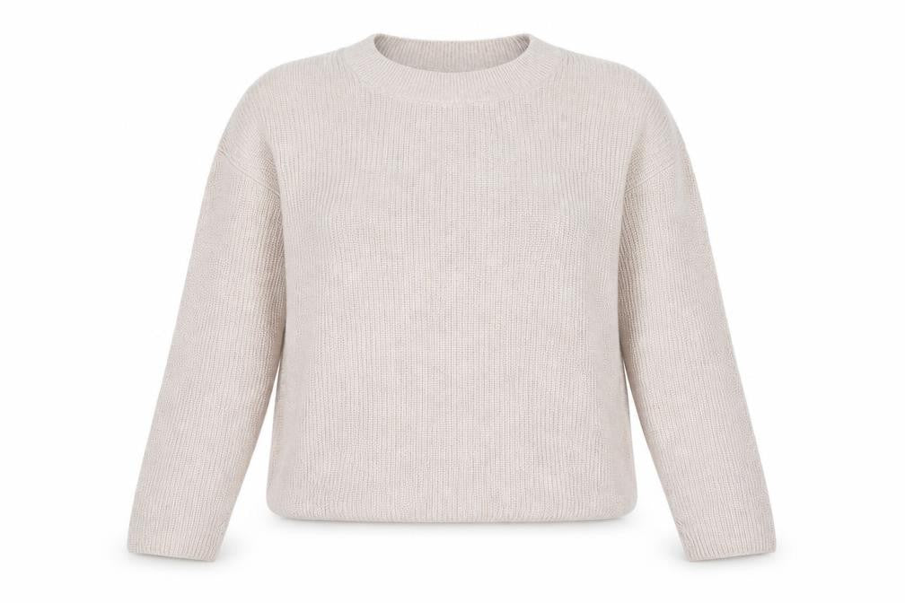 Barbour Women Beige Cotton Knit Jumper Size 14 Crew Neck Pullover