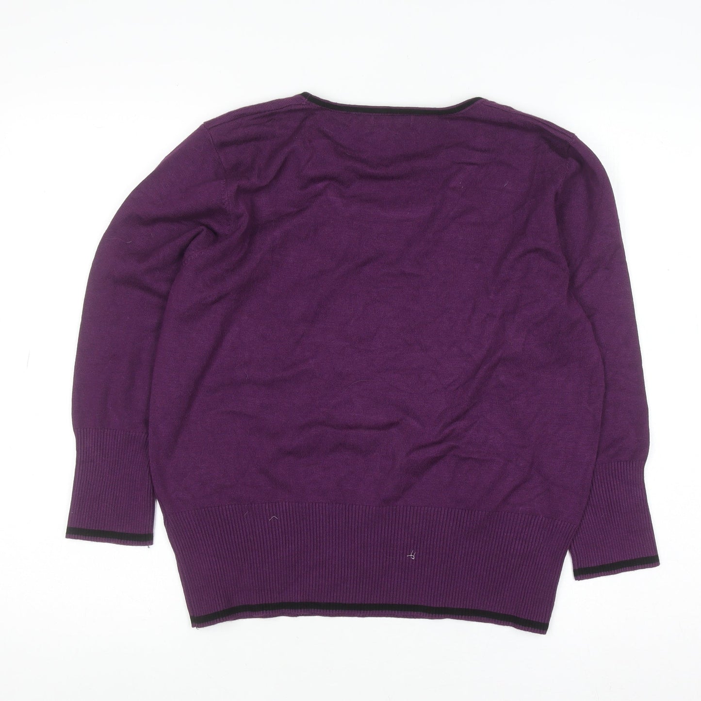 Roman Women’s Purple Polka Dot Scoop Neck Long Sleeve Jumper Size 18