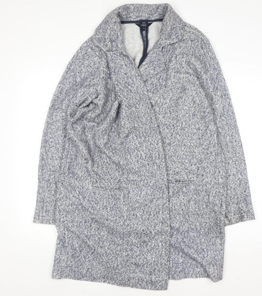 Next Women’s Grey Collared Knit Long Sleeve Open Cardigan Size 16
