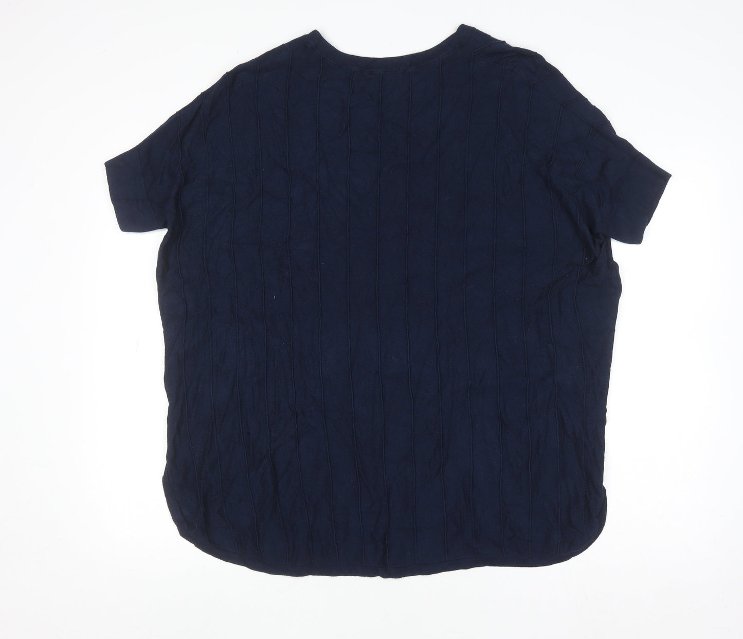 Tu Women’s Blue V-Neck Short Sleeve Knit Top Size 14