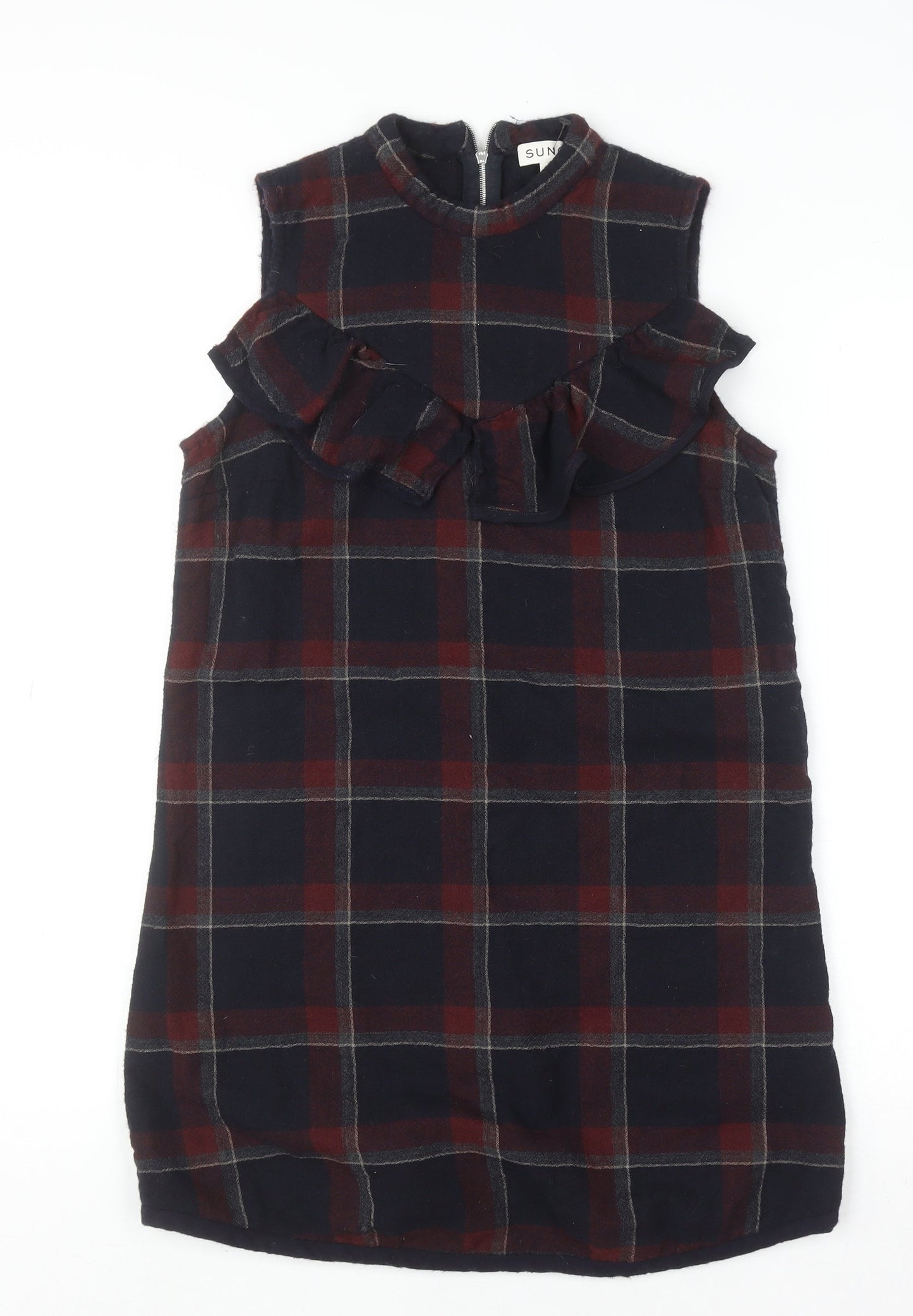 SUNO Women’s Multicoloured Wool Silk Sleeveless Shift Dress Size 8