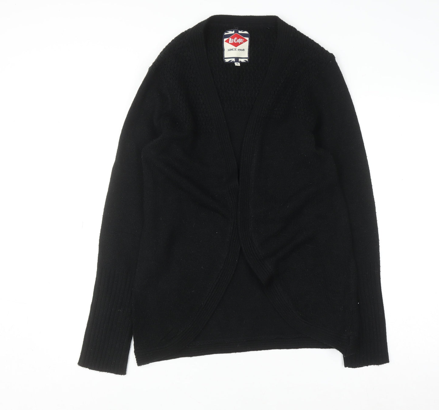 Lee Cooper Women's Black Size 16 Knit Long Sleeve Open Cardigan