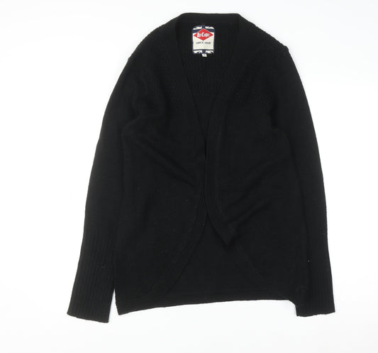 Lee Cooper Women's Black Size 16 Knit Long Sleeve Open Cardigan