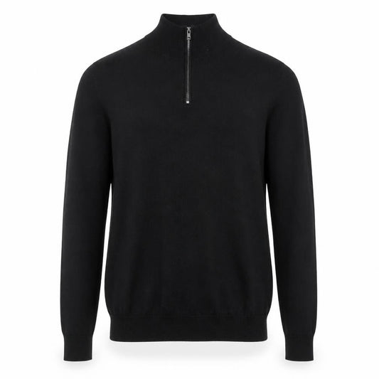 Next Men’s Black Cotton Blend 1/2 Zip High Neck Jumper Size S