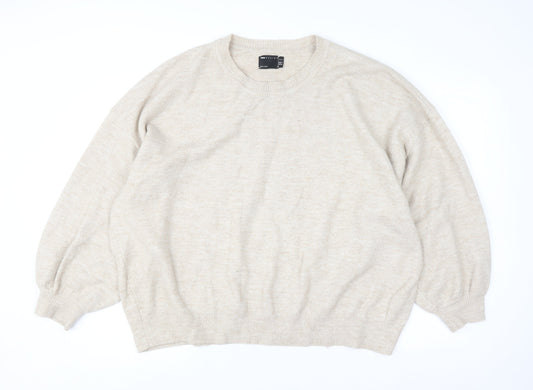 ASOS Design Women’s Beige Crew Neck Pullover Jumper Size 22